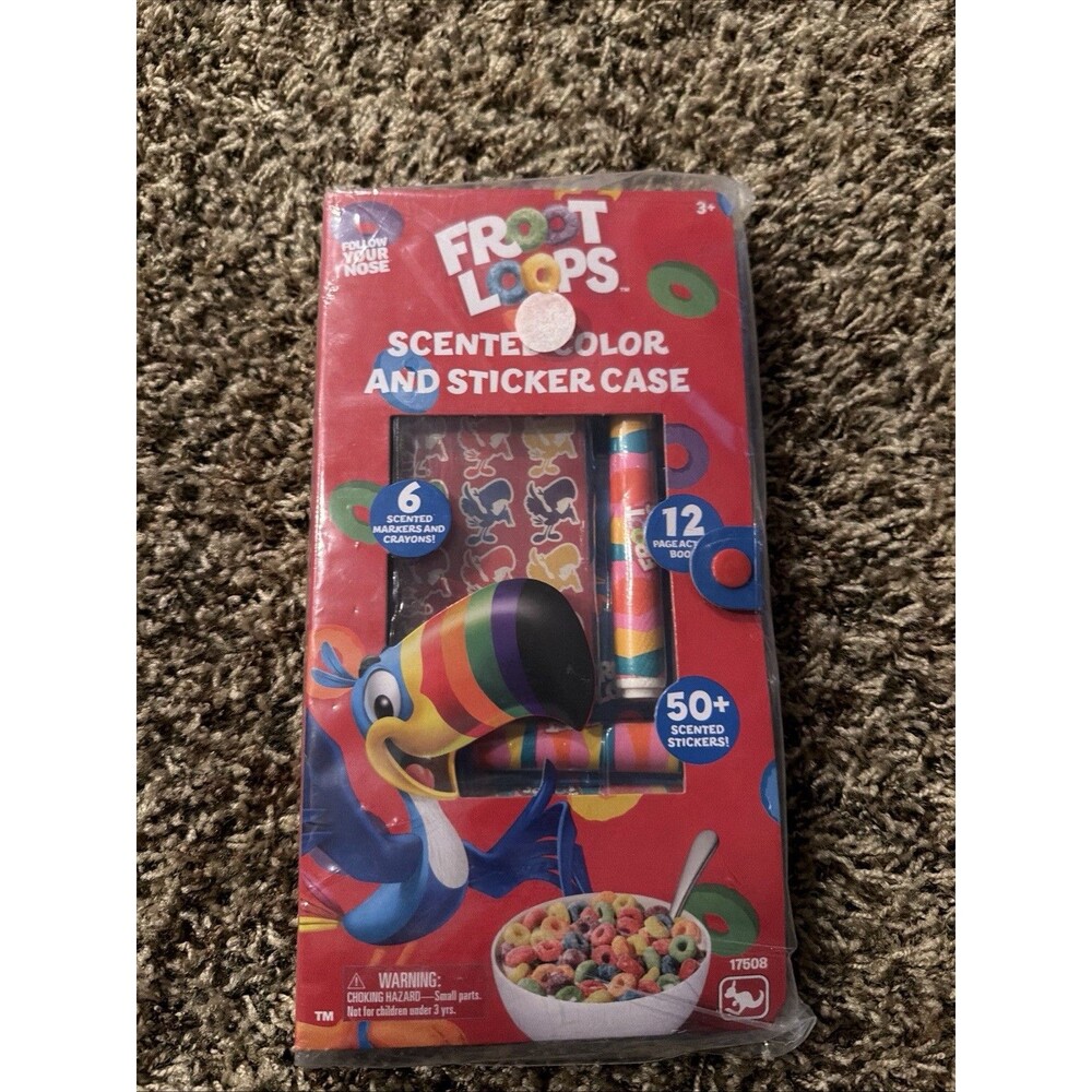 Fruit Loops 50 Scented Stickers Color Case Activity Book Scented Markers